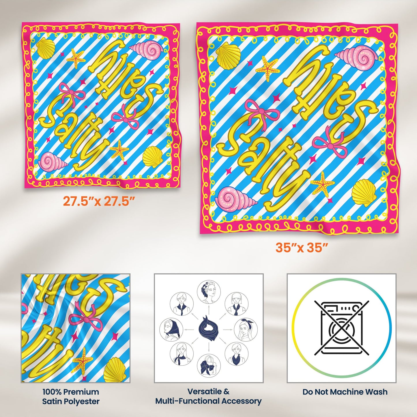 Preppy Neon Summer Retro Beach Life For Besties Trip, Vacation - Personalized Scarf