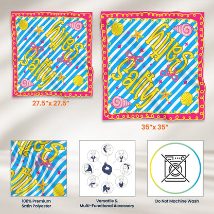 Preppy Neon Summer Retro Beach Life For Besties Trip, Vacation - Personalized Scarf