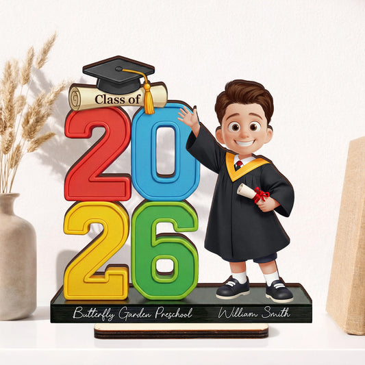 Preschool Kindergarten Graduation - Personalized Wooden Plaque