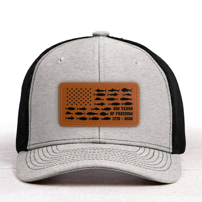 250 Years Of Freedom Fishing USA Flag - Cap