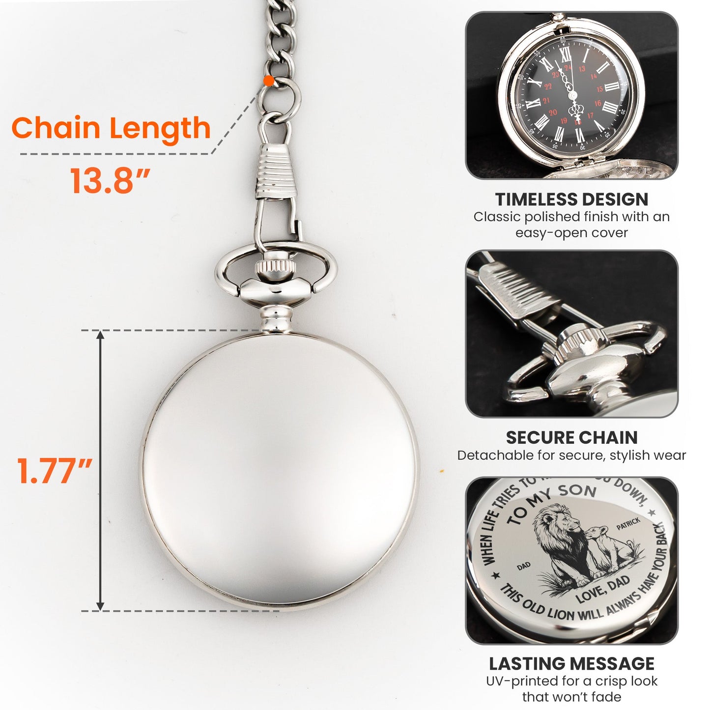 When Life Tries To Knock You Down - Personalized Pocket Watch