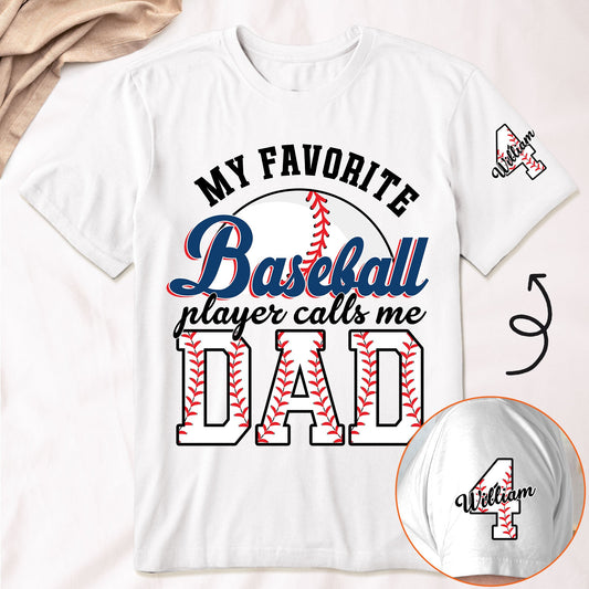 Father's Day Gifts, Proud Dad Favorite Player Baseball Softball Football Basketball - Personalized Shirt