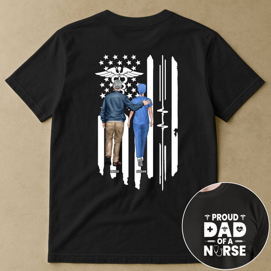 Father's Day Gifts, Proud Dad Of Nurse RN CNA LPN ICU ER Nursing Dad Gift - Personalized Shirt