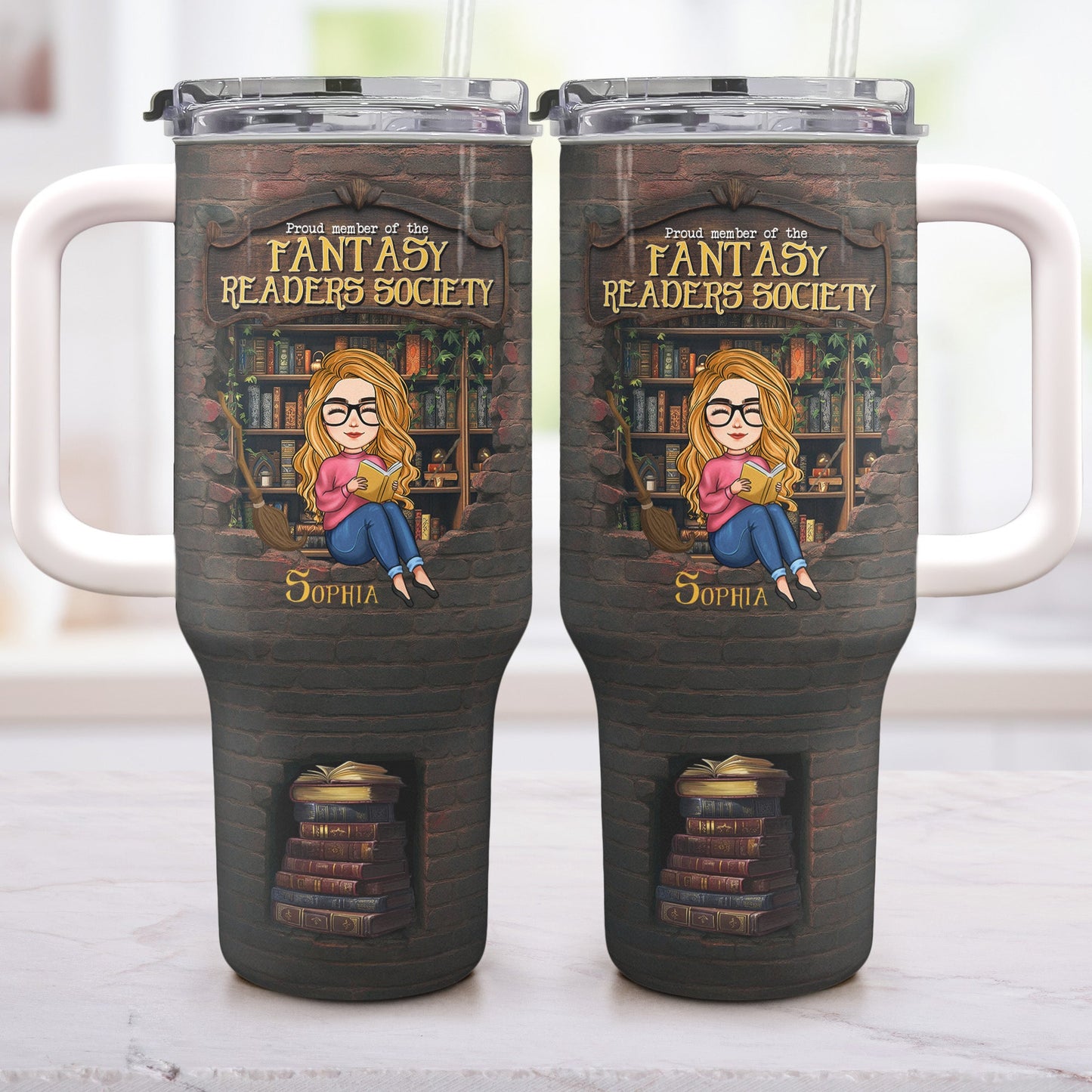Proud Member Of The Fantasy Readers Society - Personalized 40oz Tumbler With Straw