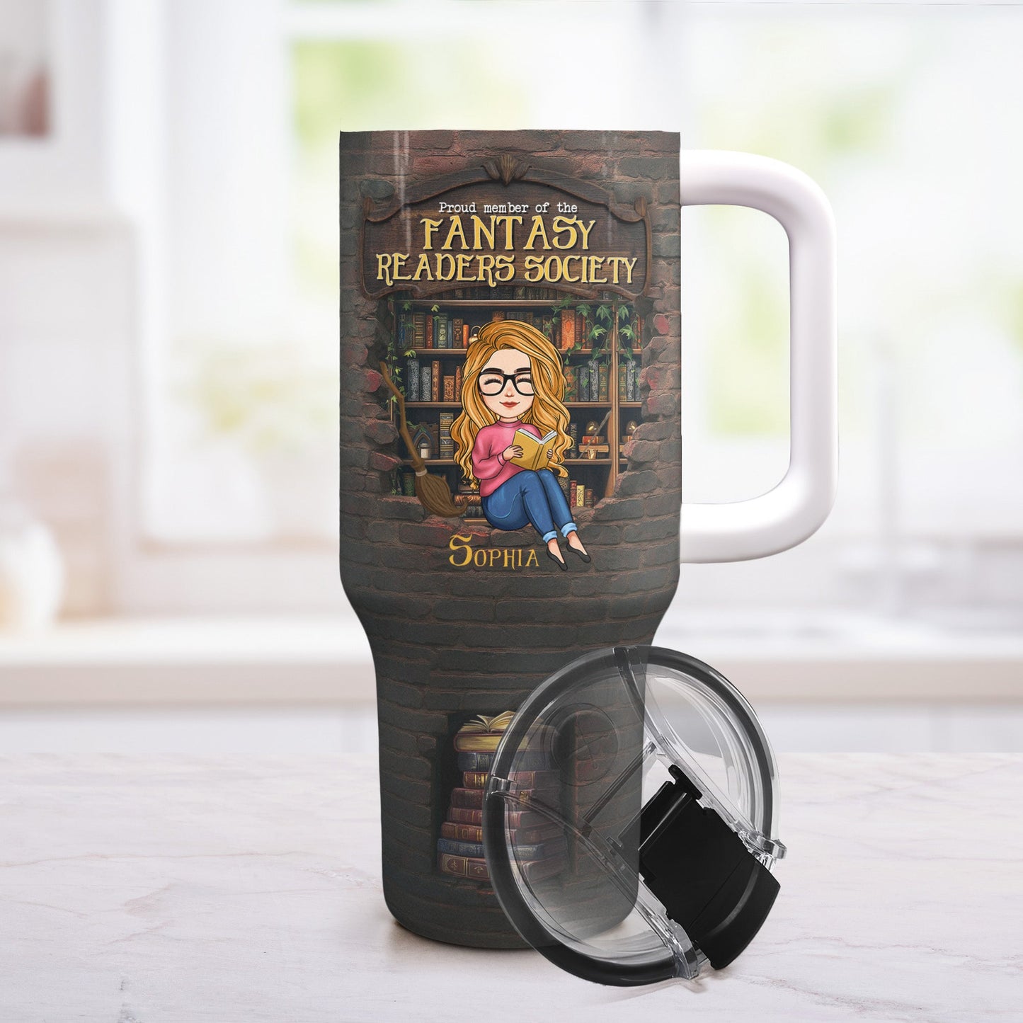 Proud Member Of The Fantasy Readers Society - Personalized 40oz Tumbler With Straw