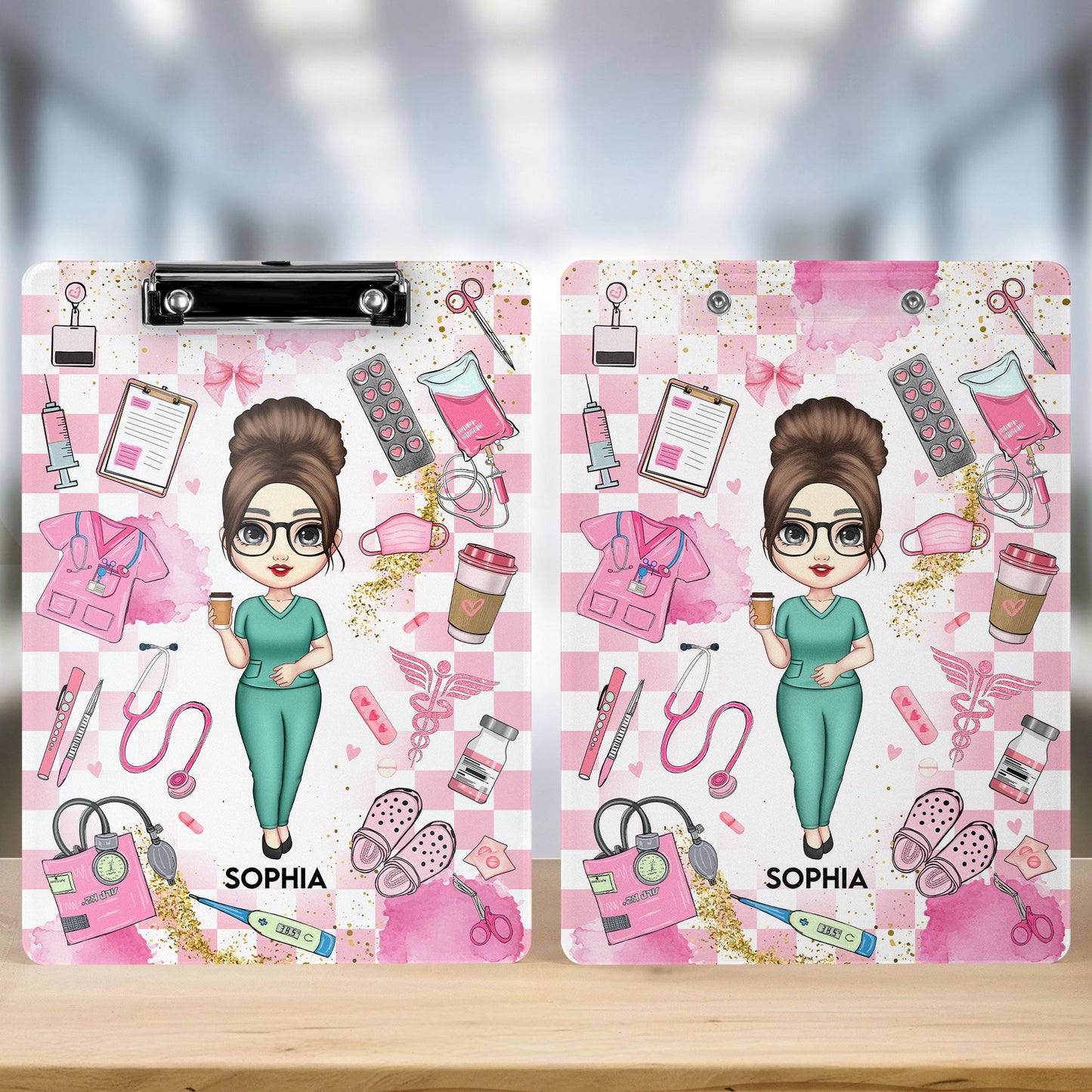 Proud Nurse Gift Custom Scrub Color - Personalized Acrylic Clipboard