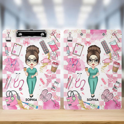 Proud Nurse Gift Custom Scrub Color - Personalized Acrylic Clipboard