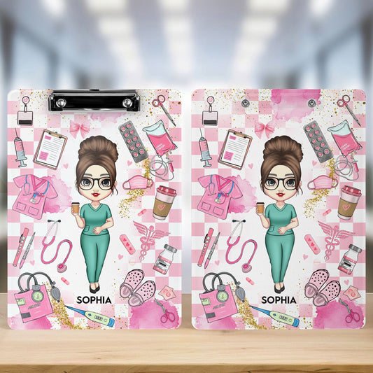Proud Nurse Gift Custom Scrub Color - Personalized Acrylic Clipboard