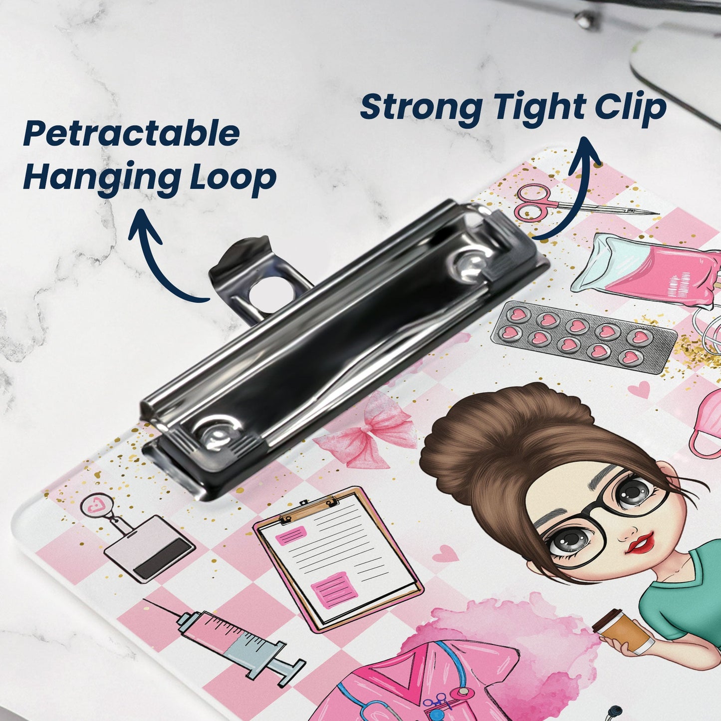Proud Nurse Gift Custom Scrub Color - Personalized Acrylic Clipboard