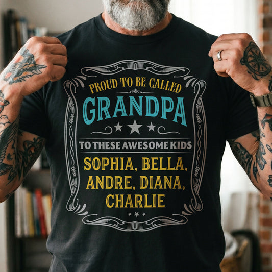 Father's Day Gifts, Proud To Be Called Grandpa Vintage Style - Personalized Shirt