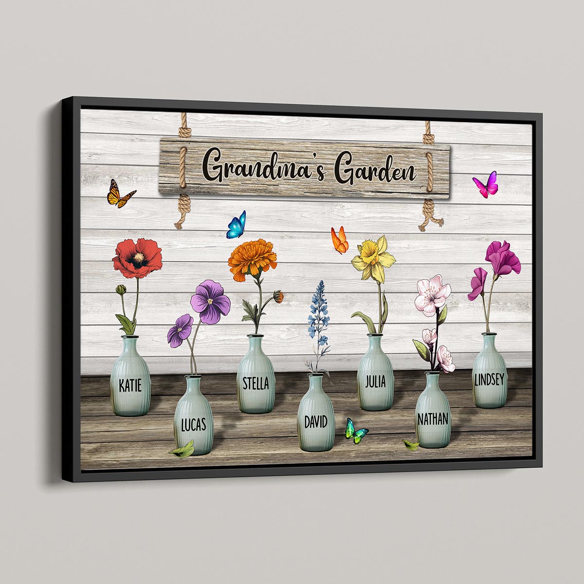 [FREE DELIVERY - Limited Time Offer] Custom Birth Month Flowers Poster, Gift For Grandma, Mom, Auntie