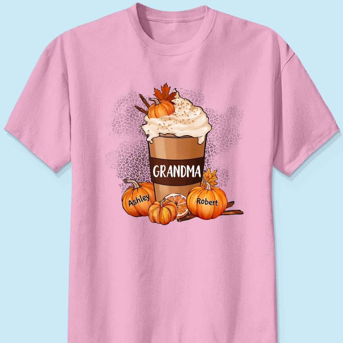 Grandma Mom Pumpkin Spice Latte Personalized Shirt