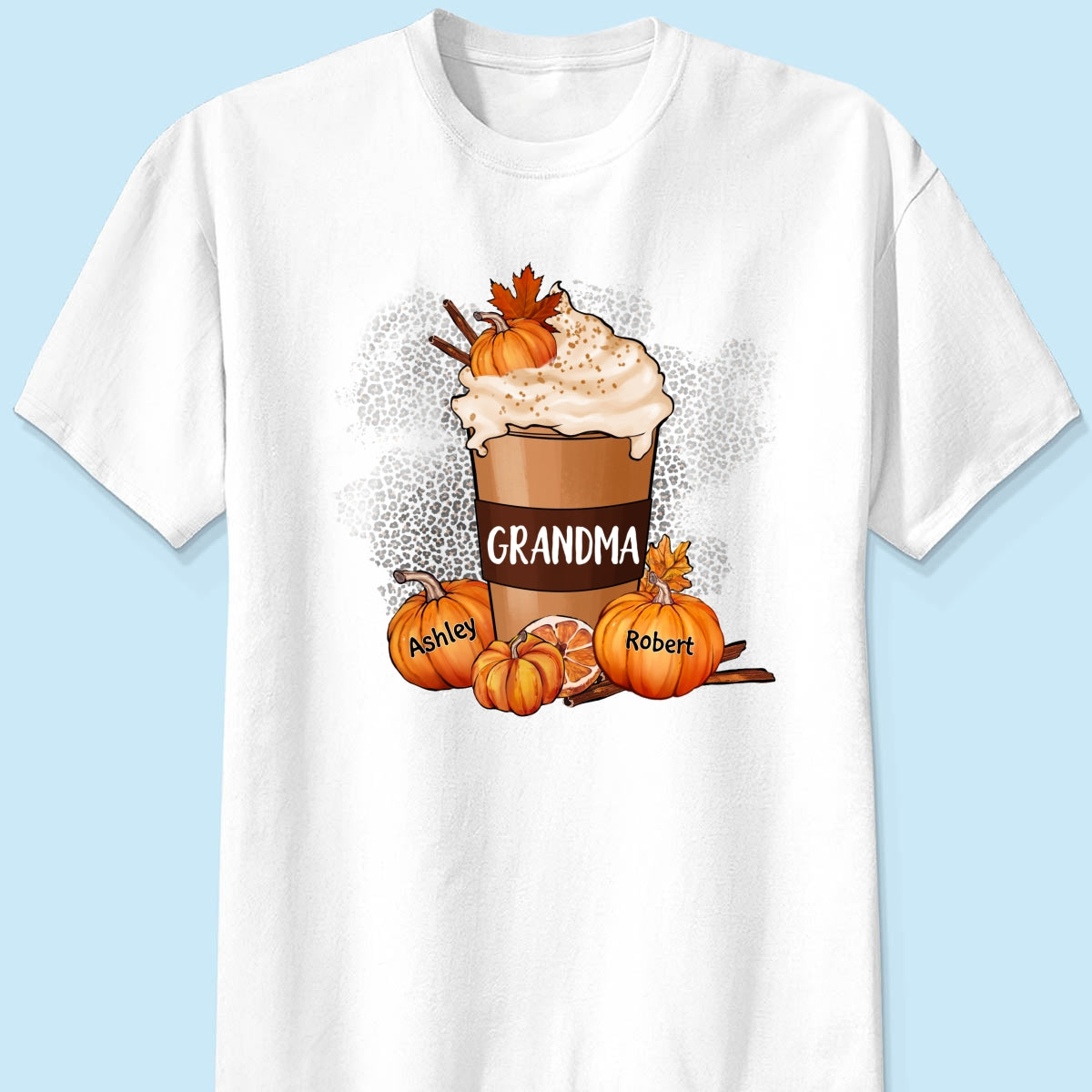 Grandma Mom Pumpkin Spice Latte Personalized Shirt