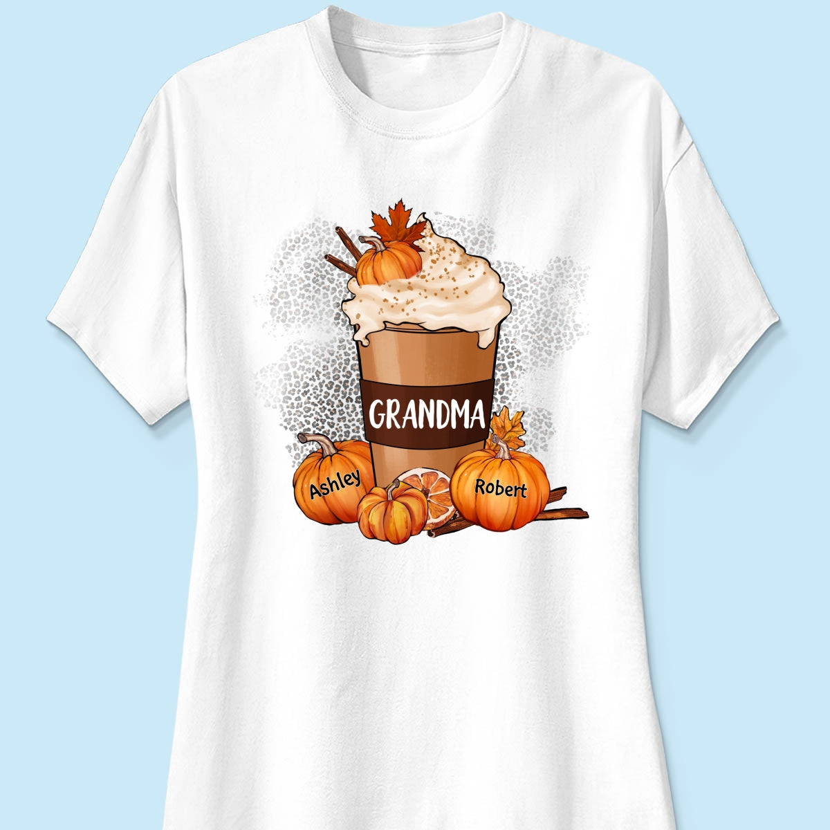 Grandma Mom Pumpkin Spice Latte Personalized Shirt
