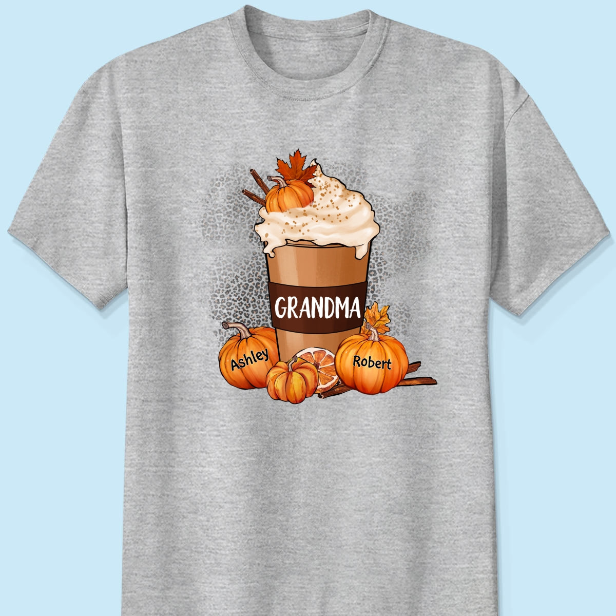 Grandma Mom Pumpkin Spice Latte Personalized Shirt