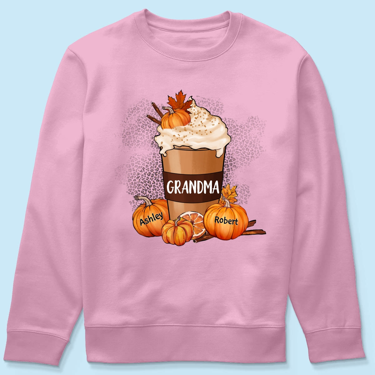 Grandma Mom Pumpkin Spice Latte Personalized Shirt