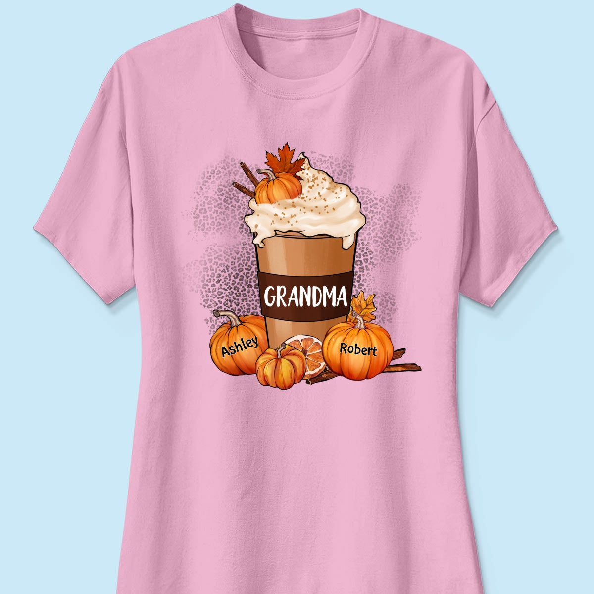 Grandma Mom Pumpkin Spice Latte Personalized Shirt