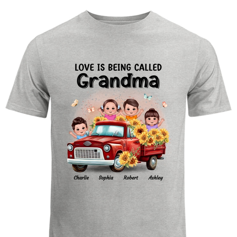 Loved Being Called Grandma Sunflower Truck Personalized Shirt