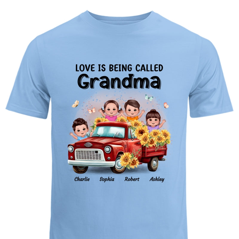 Loved Being Called Grandma Sunflower Truck Personalized Shirt