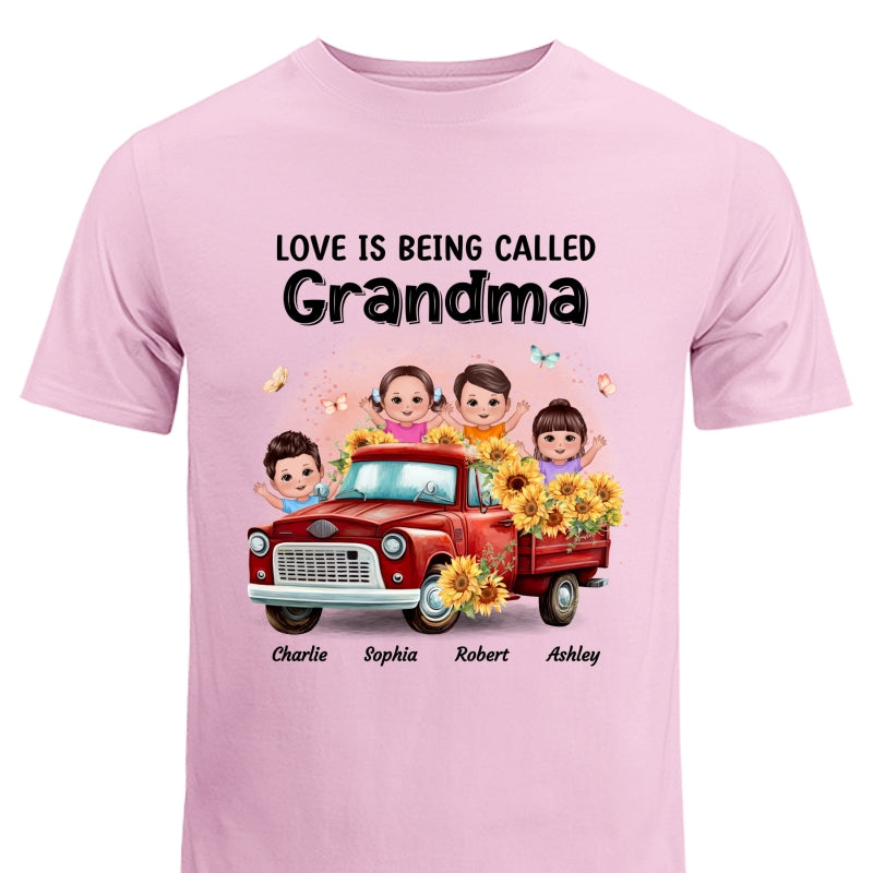 Loved Being Called Grandma Sunflower Truck Personalized Shirt