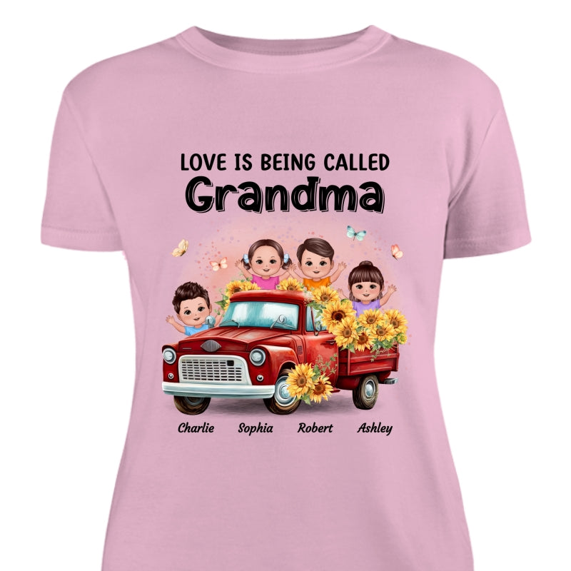 Loved Being Called Grandma Sunflower Truck Personalized Shirt