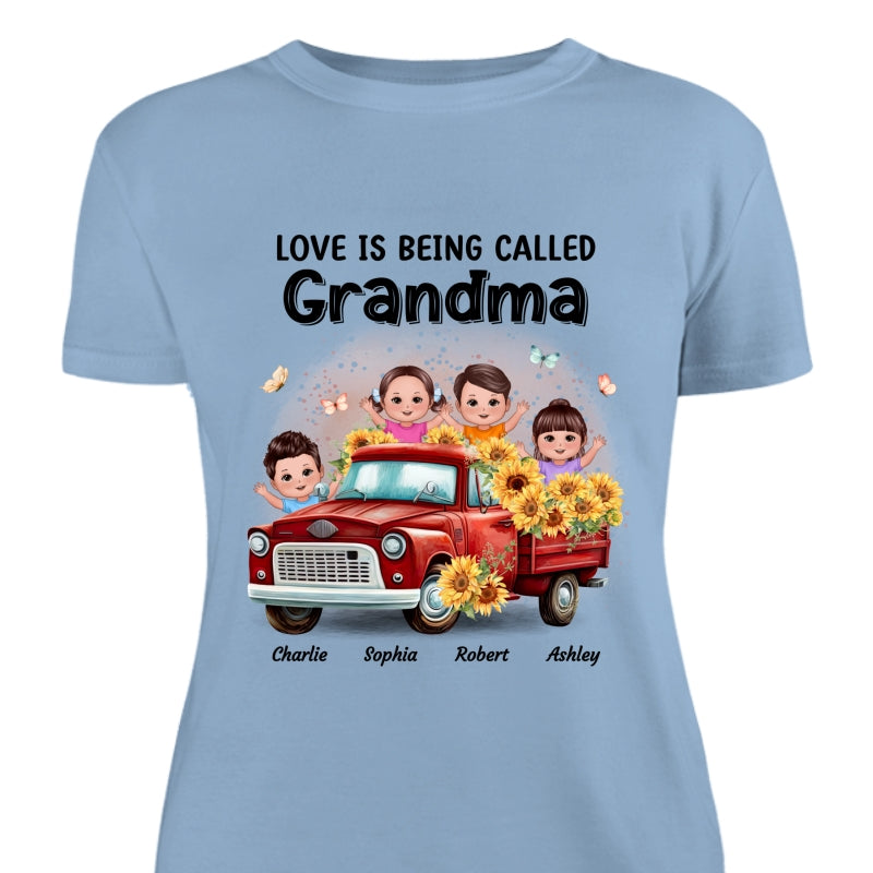 Loved Being Called Grandma Sunflower Truck Personalized Shirt