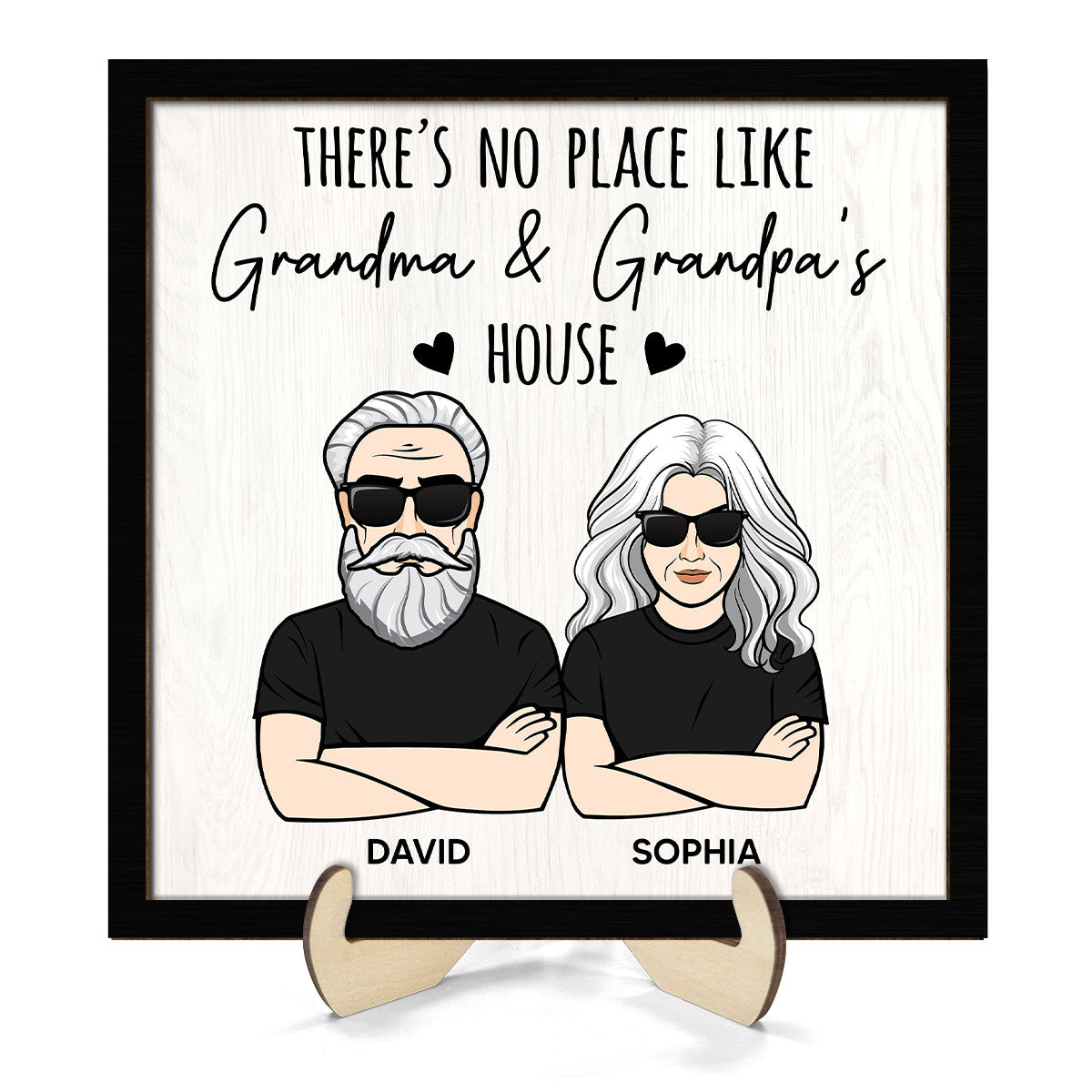 No Place Like Grandparents House Personalized 2-Layer Wooden Plaque
