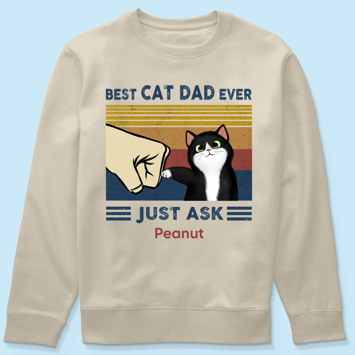 Best Cat Dad Ever - Personalized Father's Day Gift | Premium Cotton T-Shirt