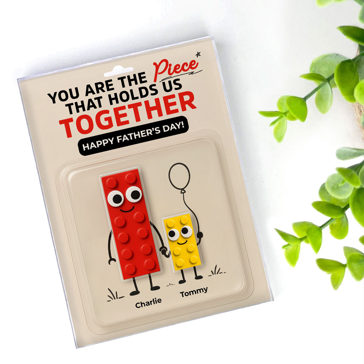 Dad And Kids Puzzle Personalized Toy Box Acrylic Block,  gift for Dad, Gift for Husband