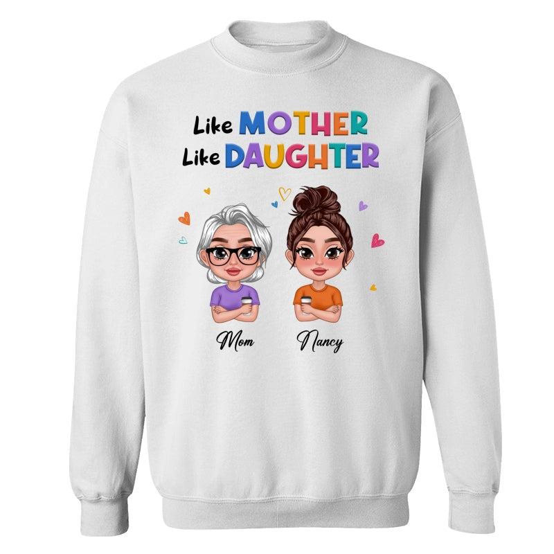 Like Mother Like Daughter Colorful Pattern Doll Women Thick Lips Personalized Shirt