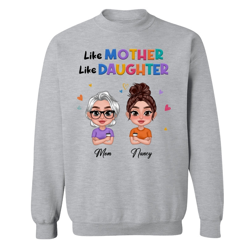 Like Mother Like Daughter Colorful Pattern Doll Women Thick Lips Personalized Shirt