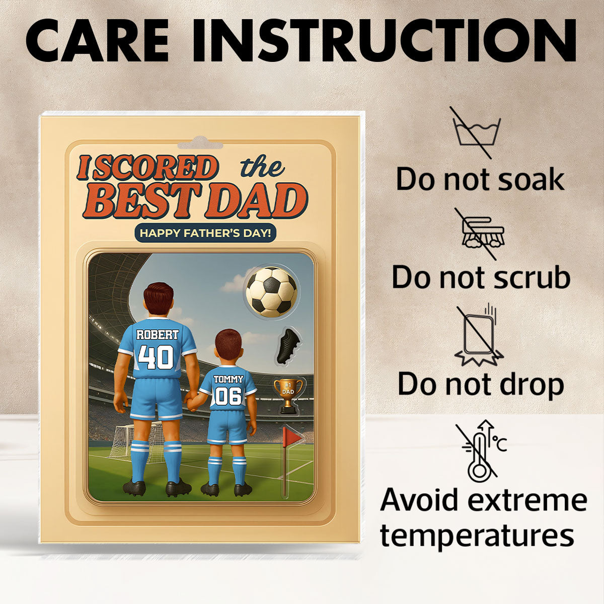 I Scored the Best Dad Football Custom Action Figure Personalized Acrylic Block Plaque,  Gift for Dad, Gift for Husband