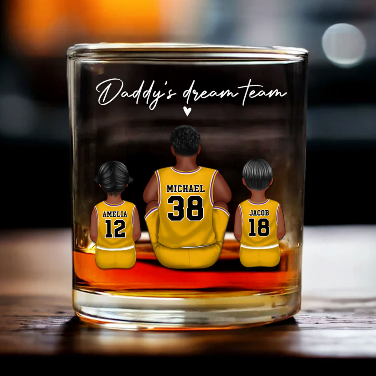 Basketball Dream Team Personalized Wine Glass Thoughtful Gift for Dad and Home Decor