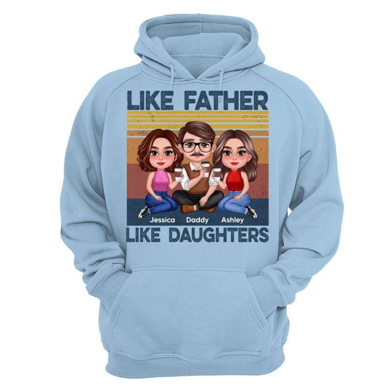 Retro Like Father Like Daughter Doll Sitting Together Personalized Shirt