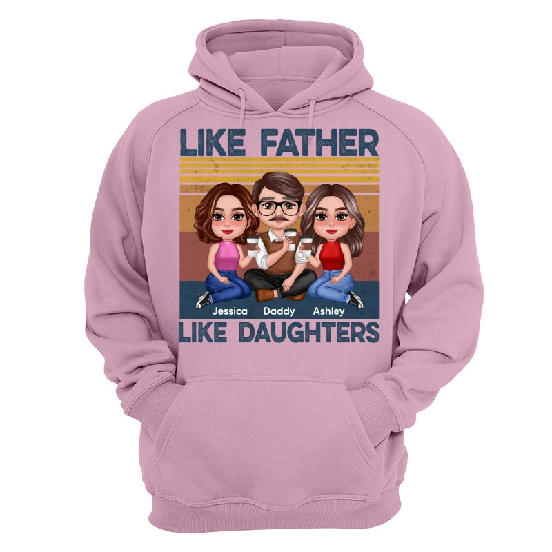 Retro Like Father Like Daughter Doll Sitting Together Personalized Shirt