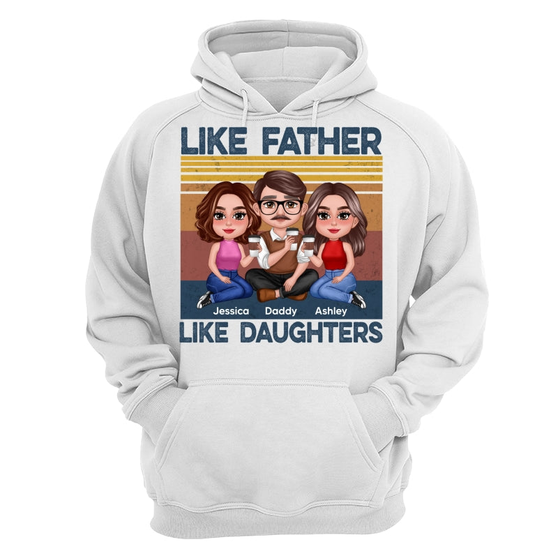 Retro Like Father Like Daughter Doll Sitting Together Personalized Shirt