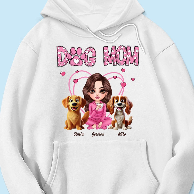 Pink Dog Mom Funny Cartoon Dog Personalized Shirt,  Gift For Dog Lovers, Dog Moms