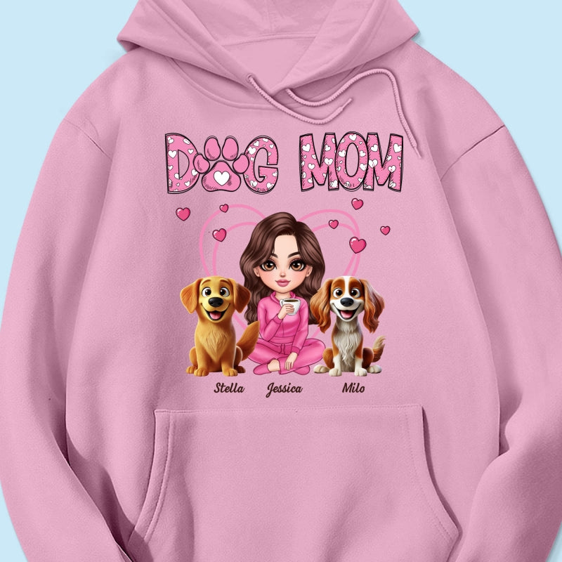 Pink Dog Mom Funny Cartoon Dog Personalized Shirt,  Gift For Dog Lovers, Dog Moms