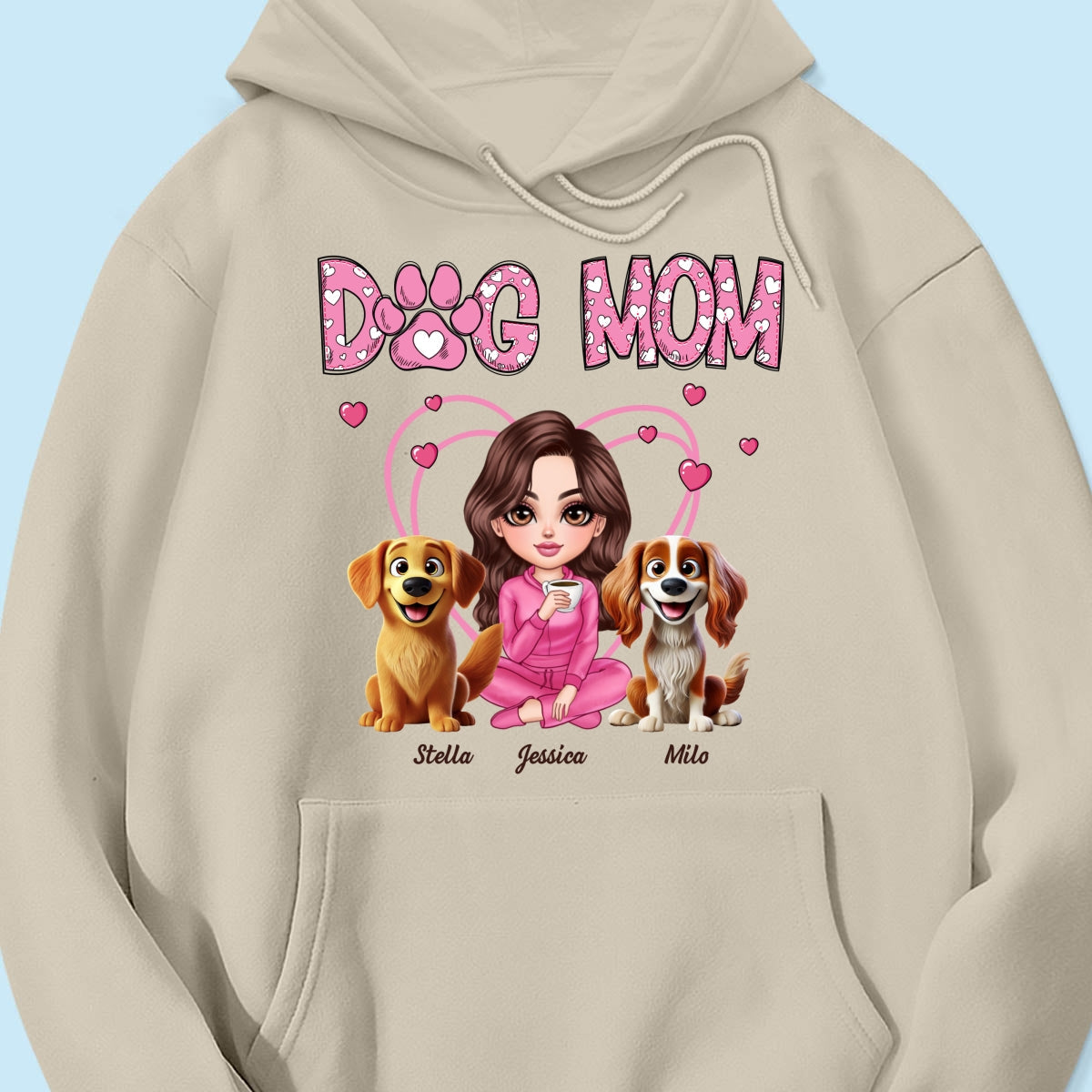 Pink Dog Mom Funny Cartoon Dog Personalized Shirt,  Gift For Dog Lovers, Dog Moms