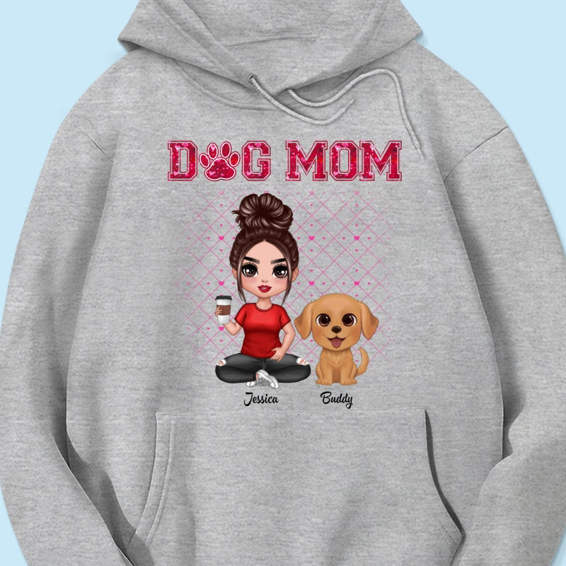 Dog Mom Watercolor Cute Dogs Valentine‘s Day Personalized Shirt
