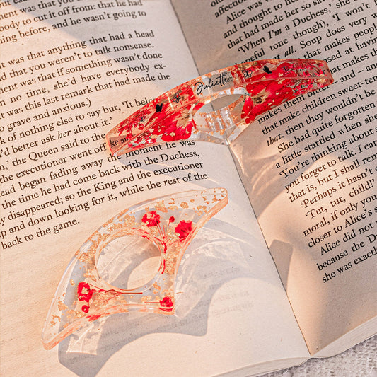 Real Flower, Floral Flower, Book Lover - Personalized Resin Book Page Holder