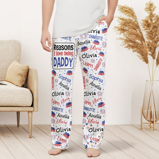 Reasons I Love Being A Papa Custom Name - Personalized Lounge Pants