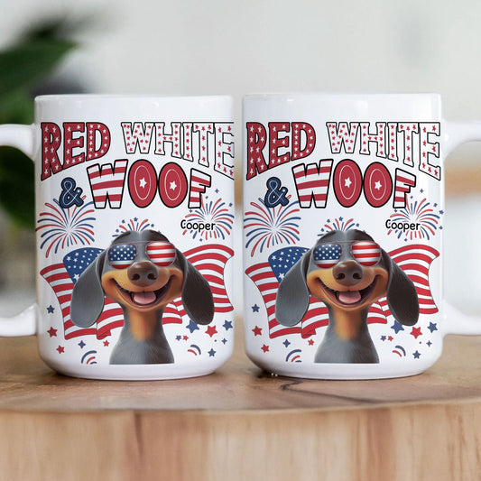 Red White Woof - Personalized Mug