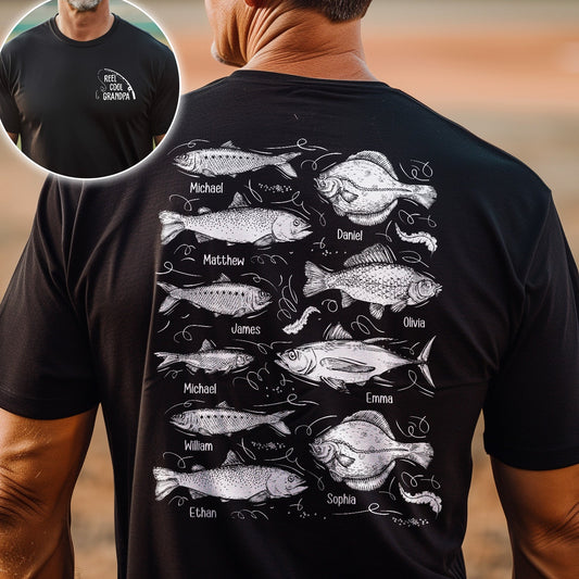 Father's Day Gifts, Reel Cool Grandpa - Personalized Shirt - Gift For Grandpa