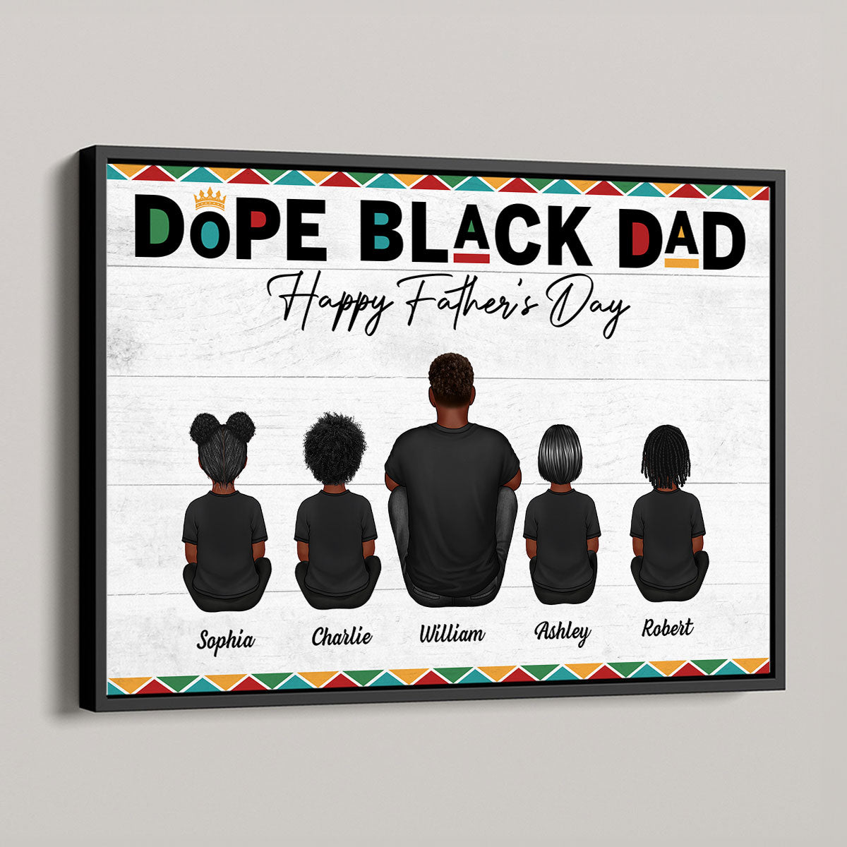 Dope Black Dad Personalized Poster| Heartfelt Father's Day Gift For Dad
