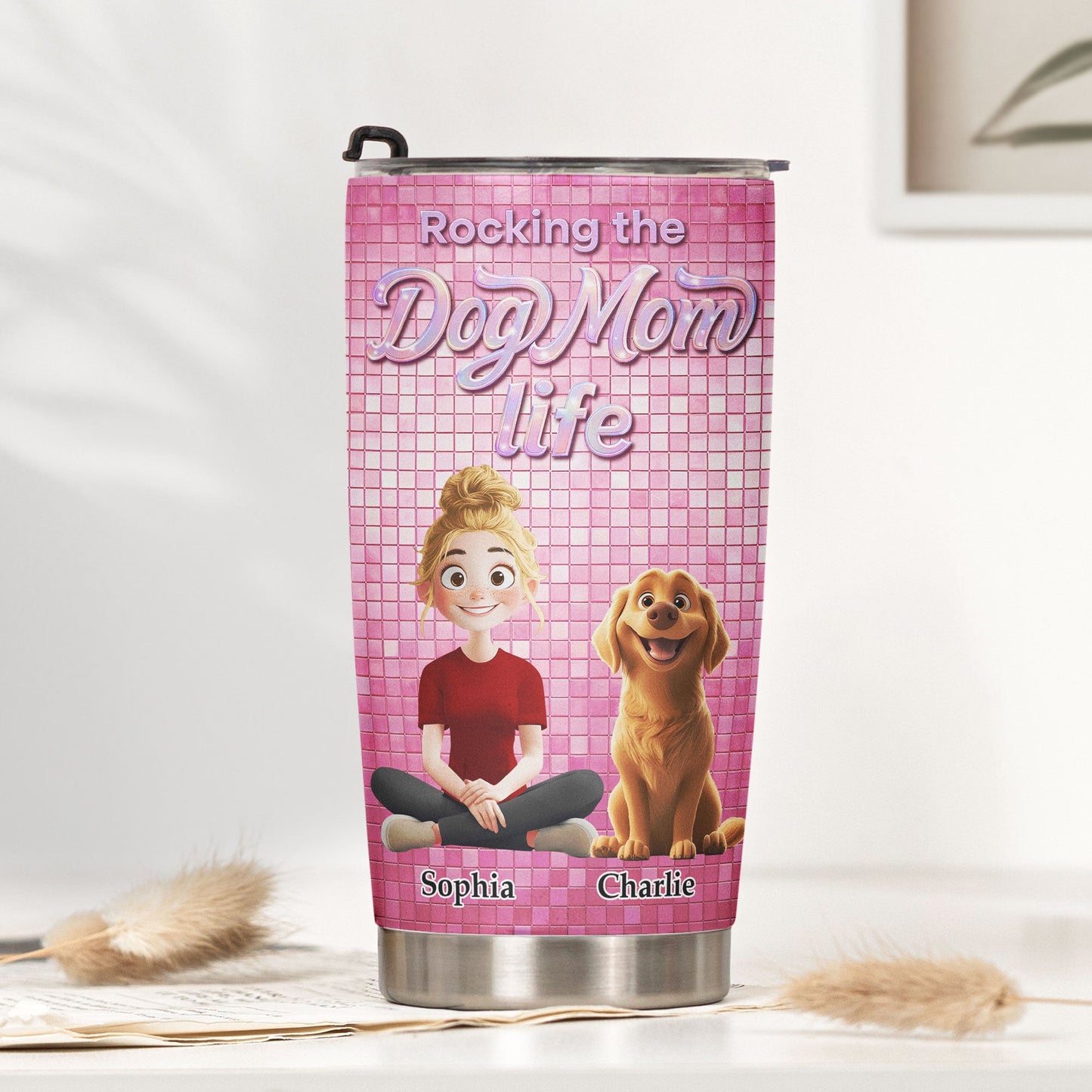 Rocking The Dog Mom Life - Personalized Tumbler
