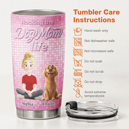 Rocking The Dog Mom Life - Personalized Tumbler
