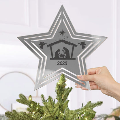 Rustic Nativity Scene Christmas - Christmas Tree Topper
