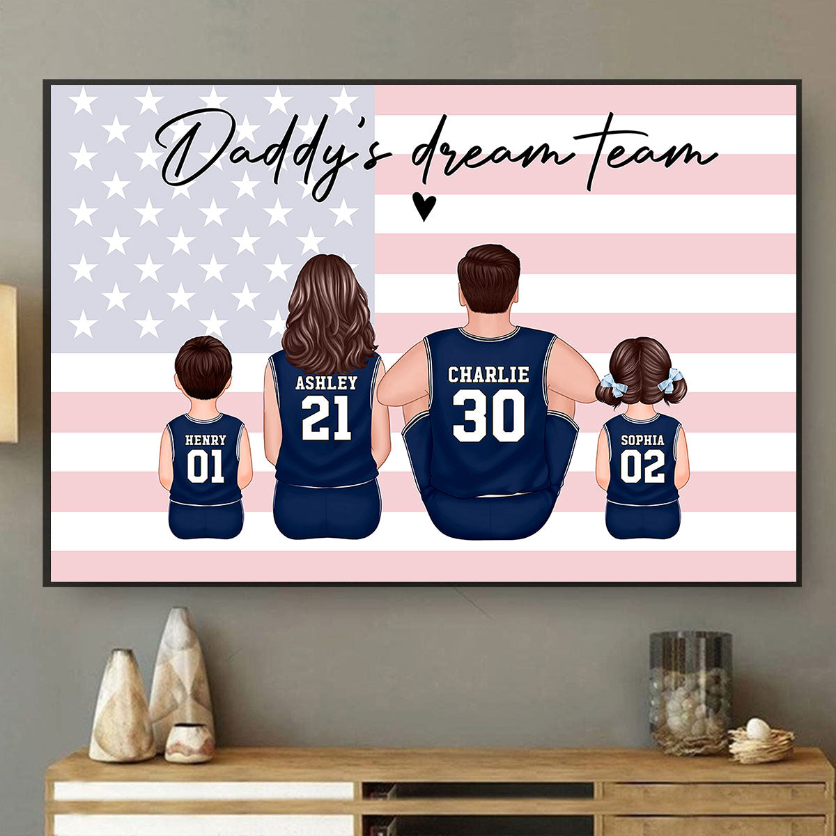 Basketball Team - Personalized Poster - Gift For Dad, Gift For Husband, Gift For Grandpa