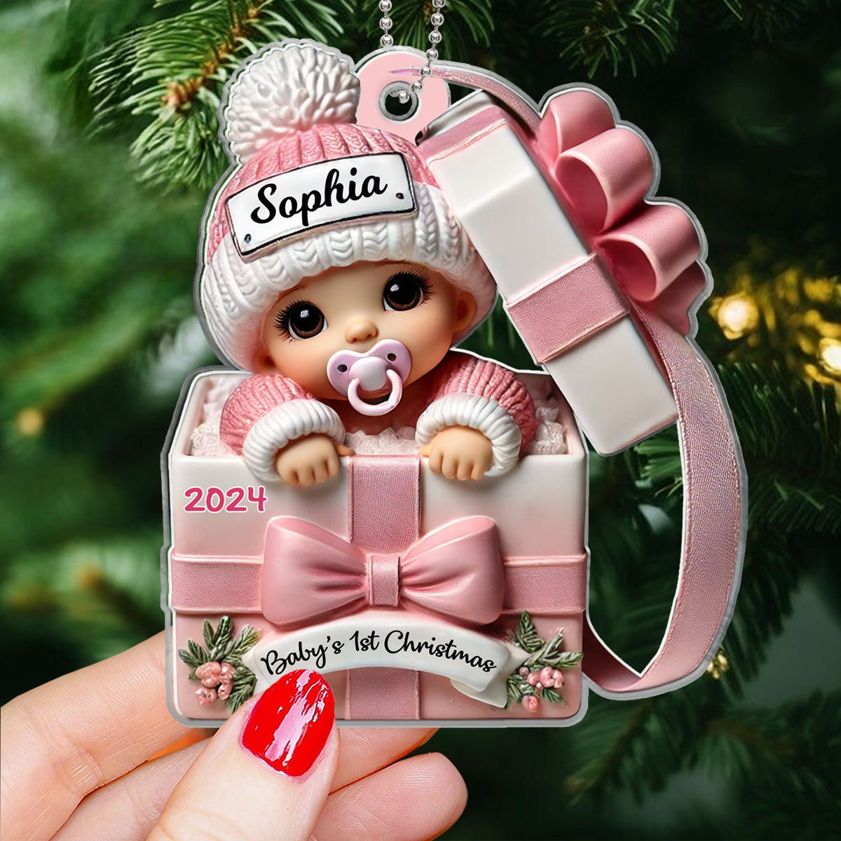 Baby's 1st Christmas 2025 - Personalized Acrylic Ornament - Unique Christmas Gift For New Parent, Newborn Keepsake